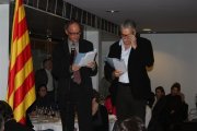 Toni Strubell i Pep Cruanyes Presentant l'acte