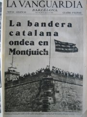 la notícia de la Bandera col·locada per Companys a Montjuïc el 1936